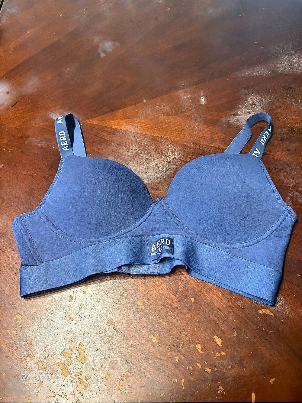 Aeropostale Logo Band Padded Bra Blue Medium